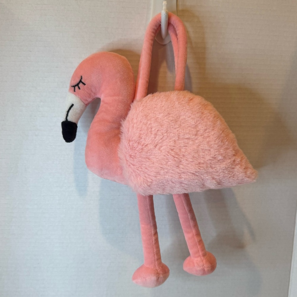 Small Pink Flamingo Purse Cracker Barrell Exclusive Dangling Legs Soft Furry